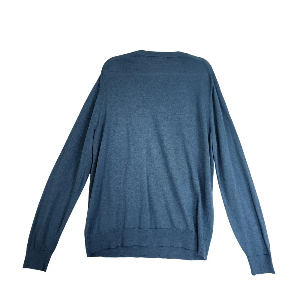 Banana Republic Mens Merino Wool Crewneck Sweater Size XL Blue Long Sleeve